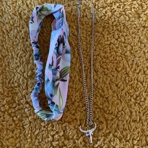brand new necklace and headband